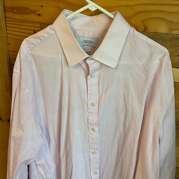 Charles Tyrwhitt Pink stripe and purple check button down shirts - Picture 8 of 9